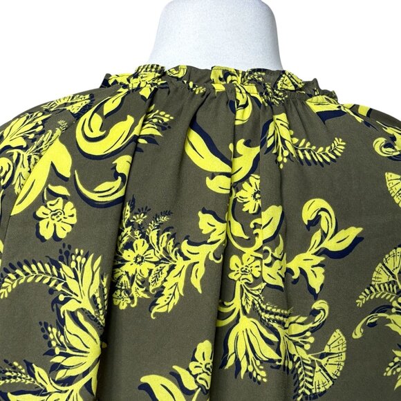 Liz Claiborne Womens Plus Size Blouse Green Print Size 2X - Picture 6 of 8